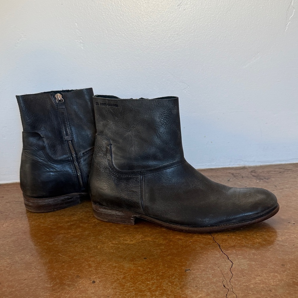 BOSS ORANGE Black Leather Men's Boots